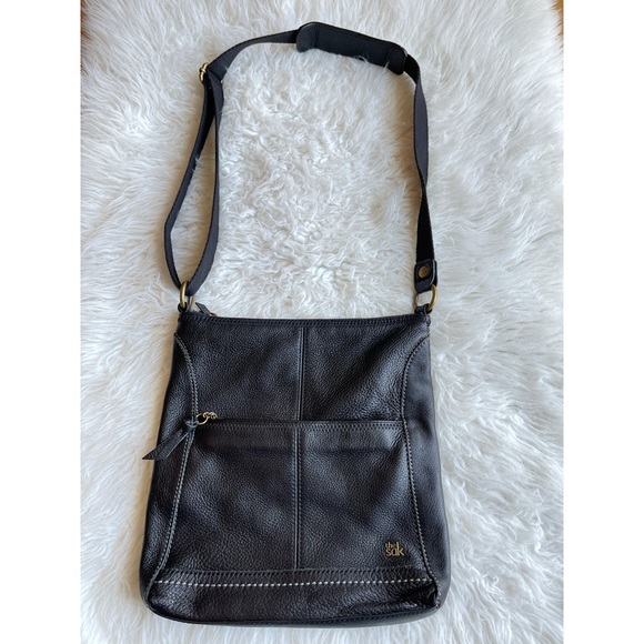 The Sak Iris Black Leather Crossbody Bag Purse Shoulderbag Handbag - Picture 2 of 9